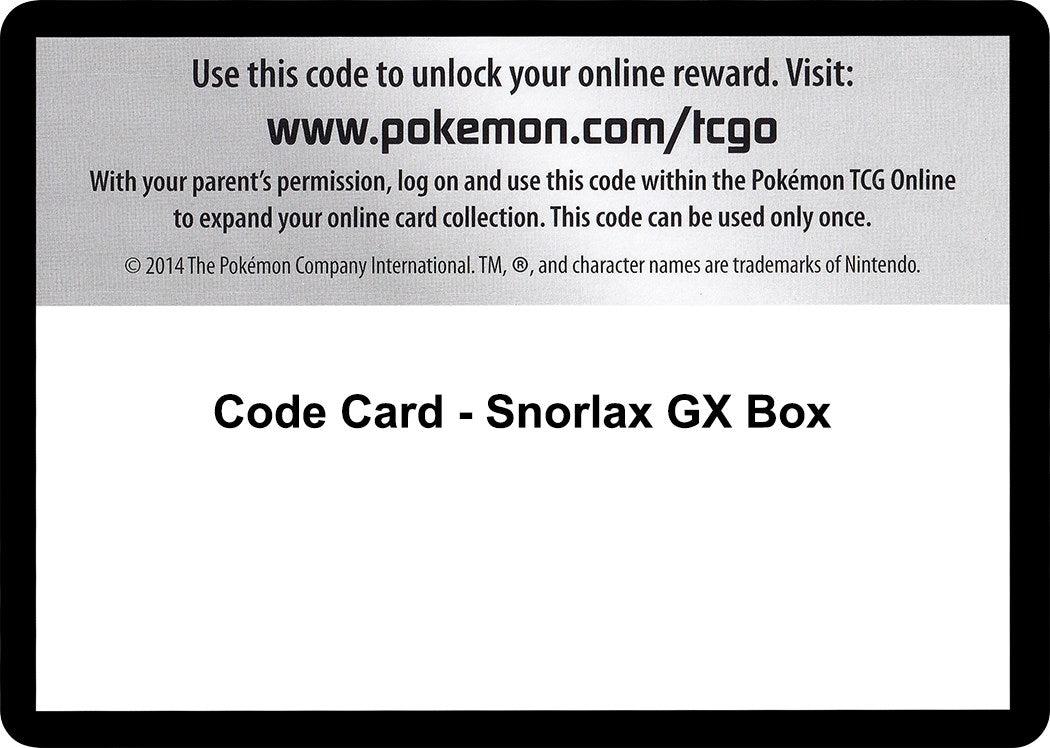 Image for Code Card - Snorlax GX Box (EVO) - Pokemon
