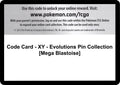 Image for Code Card - XY - Evolutions Pin Collection [Mega Blastoise] (EVO) - Pokemon