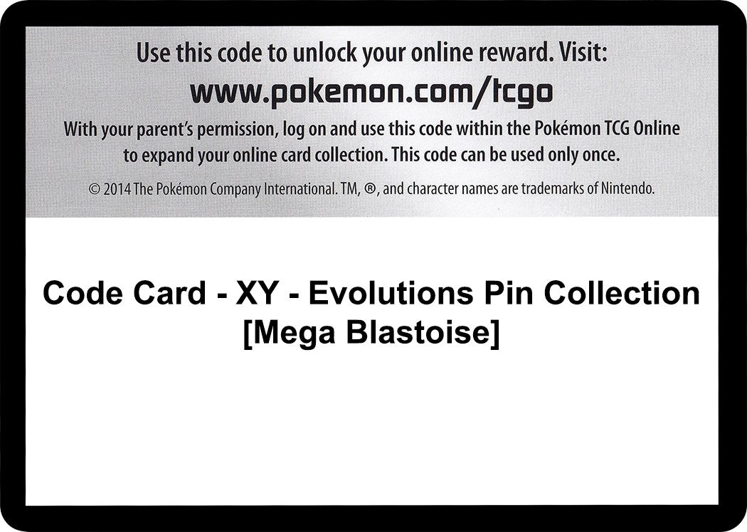 Image for Code Card - XY - Evolutions Pin Collection [Mega Blastoise] (EVO) - Pokemon