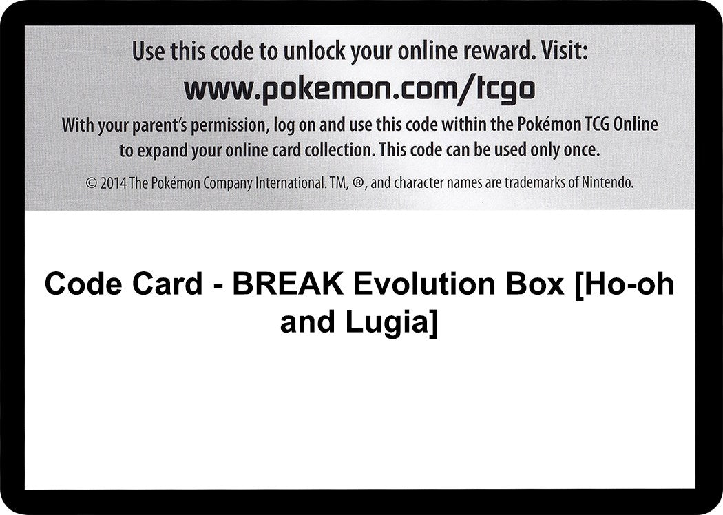 Image for Code Card - BREAK Evolution Box [Ho-oh and Lugia] (FCO) - Pokemon