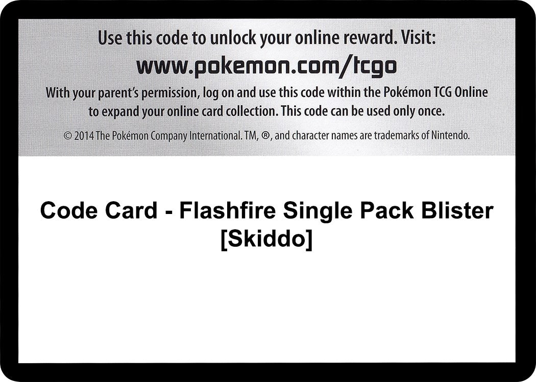 Image for Code Card - Flashfire Single Pack Blister [Skiddo] (FLF) - Pokemon