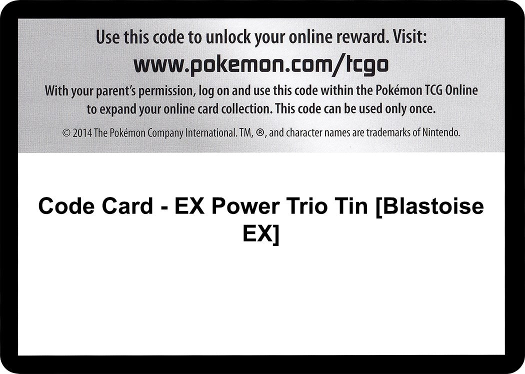 Image for Code Card - EX Power Trio Tin [Blastoise EX] (FFI) - Pokemon