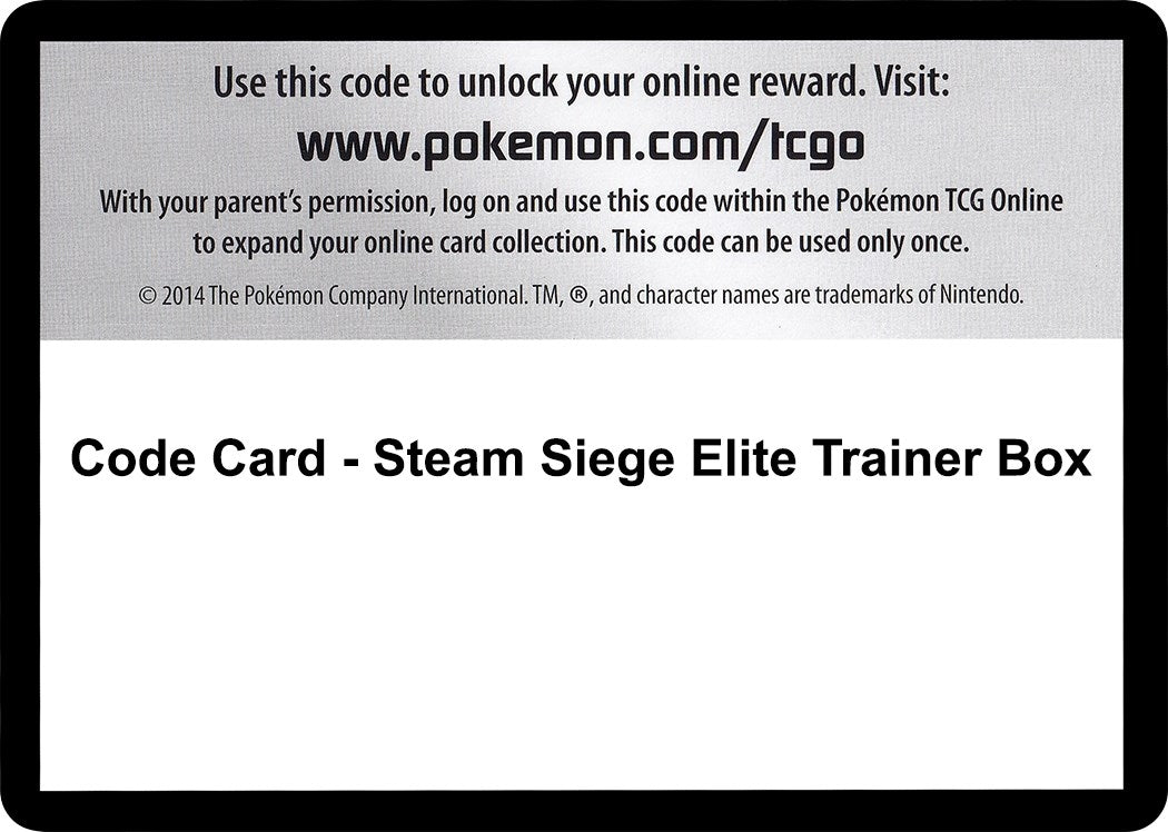 Image for Code Card - Steam Siege Elite Trainer Box (STS) - Pokemon