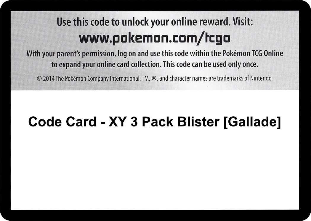Image for Code Card - XY 3 Pack Blister [Gallade] (XY) - Pokemon