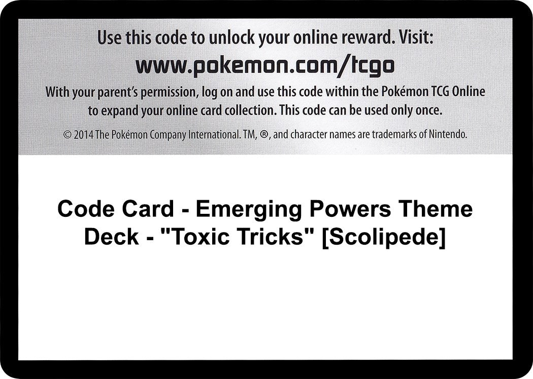 Image for Code Card - Emerging Powers Theme Deck - "Toxic Tricks" [Scolipede] (EPO) - Pokemon