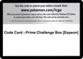 Image for Code Card - Prime Challenge Box [Espeon] (NVI) - Pokemon