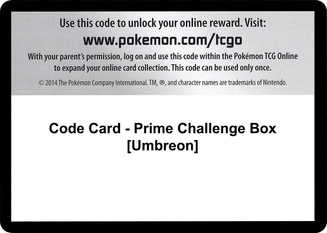 Image for Code Card - Prime Challenge Box [Umbreon] (NVI) - Pokemon