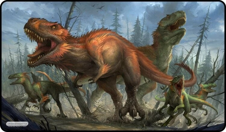 Image for GamerMats Playmat - Stampede of Dinosaurs (Premium White Stitched) - Playmats