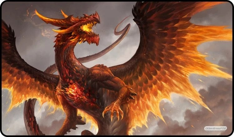 Image for GamerMats Playmat - Red Crystal Dragon (Premium White Stitched) - Playmats