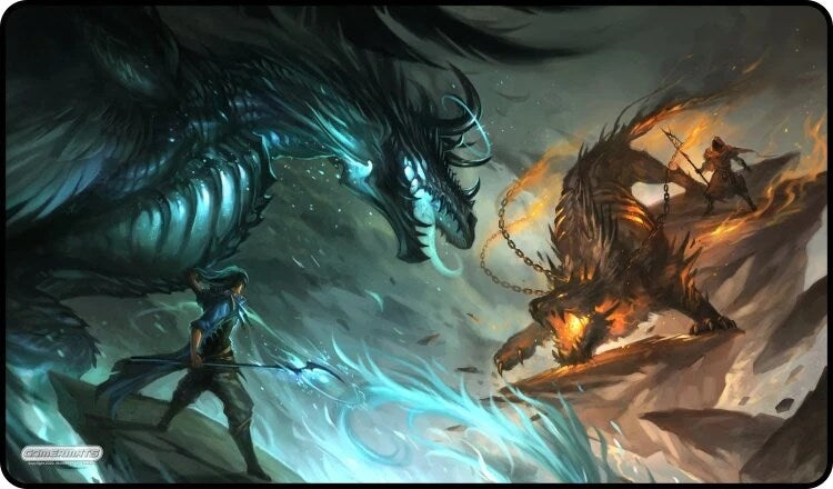 Image for GamerMats Playmat - Mage Battle (Premium Black Stitched) - Playmats