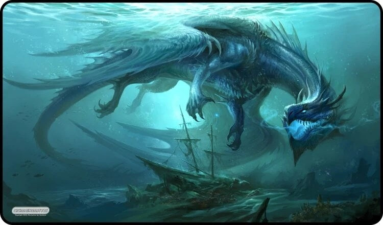 Image for GamerMats Playmat - Dragon from the Depths (Premium Black Stitched) - Playmats