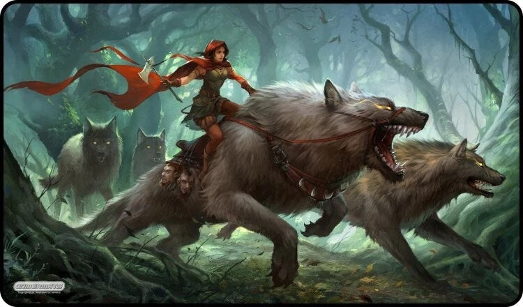 Image for GamerMats Playmat - Dark Red Riding Hood (Premium White Stitched) - Playmats