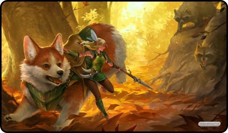 Image for GamerMats Playmat - Corgi and Elf (Premium Black Stitched) - Playmats
