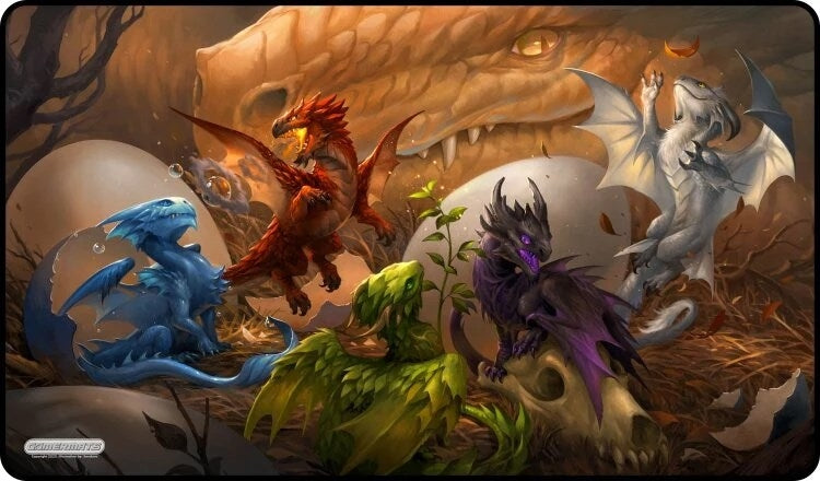 Image for GamerMats Playmat - Baby Dragons (Premium White Stitched) - Playmats