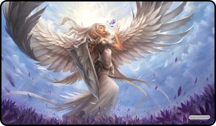 Image for GamerMats Playmat - Angel in White (Premium Black Stitched) - Playmats