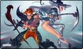 Image for GamerMats Playmat - Witch and Sorcerer (Premium Black Stitched) - Playmats
