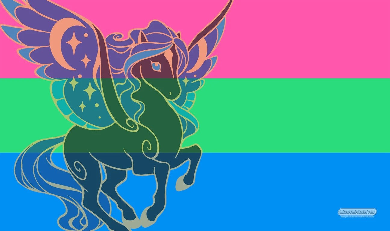 Image for GamerMats Playmat - Polysexual Unicorn Flag - Playmats