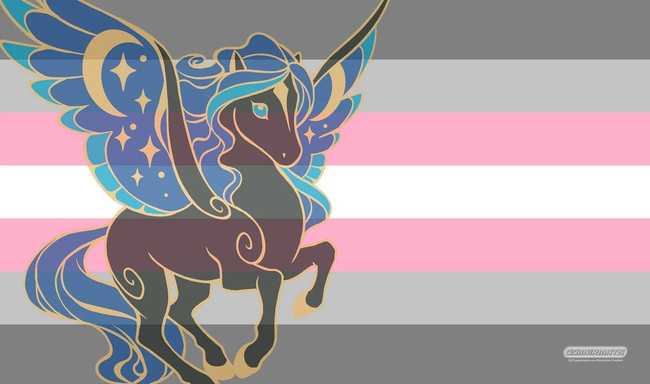 Image for GamerMats Playmat - Demigirl Unicorn Flag - Playmats
