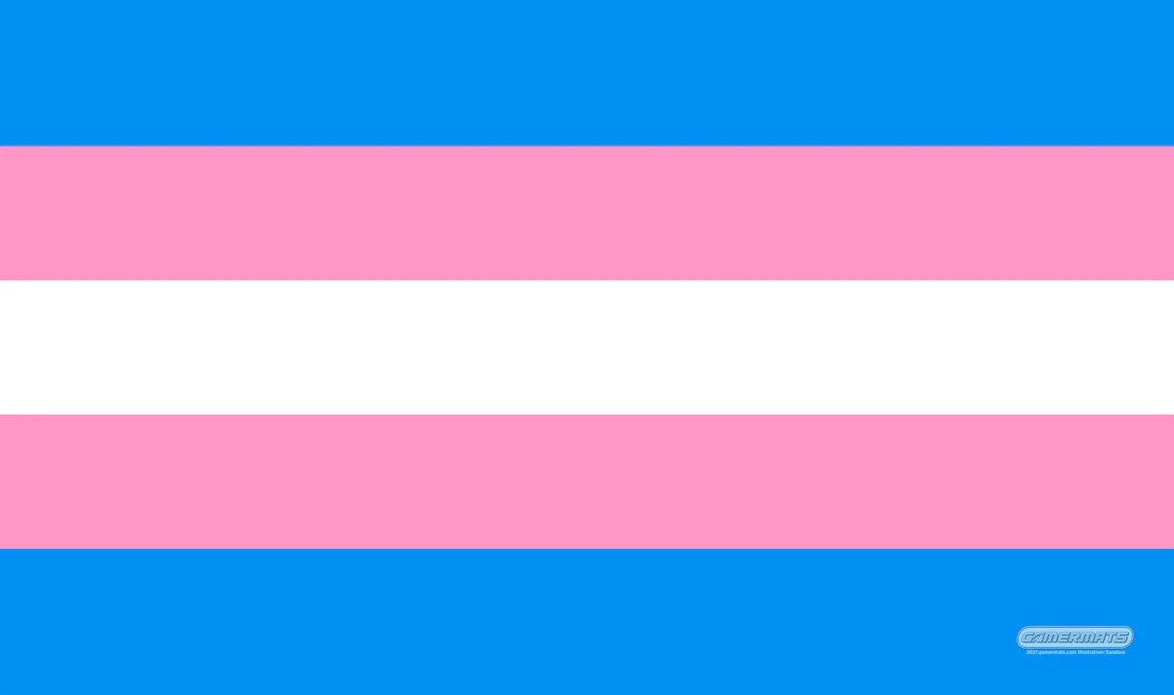 Image for GamerMats Playmat - Transgender Flag (Premium White Stitched) - Playmats
