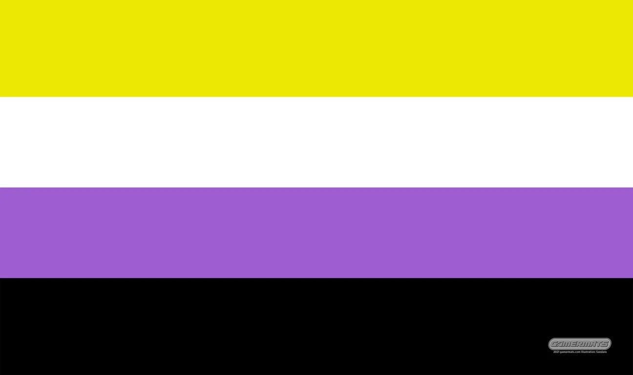 Image for GamerMats Playmat - Non-Binary Pride Flag (Premium White Stitched) - Playmats