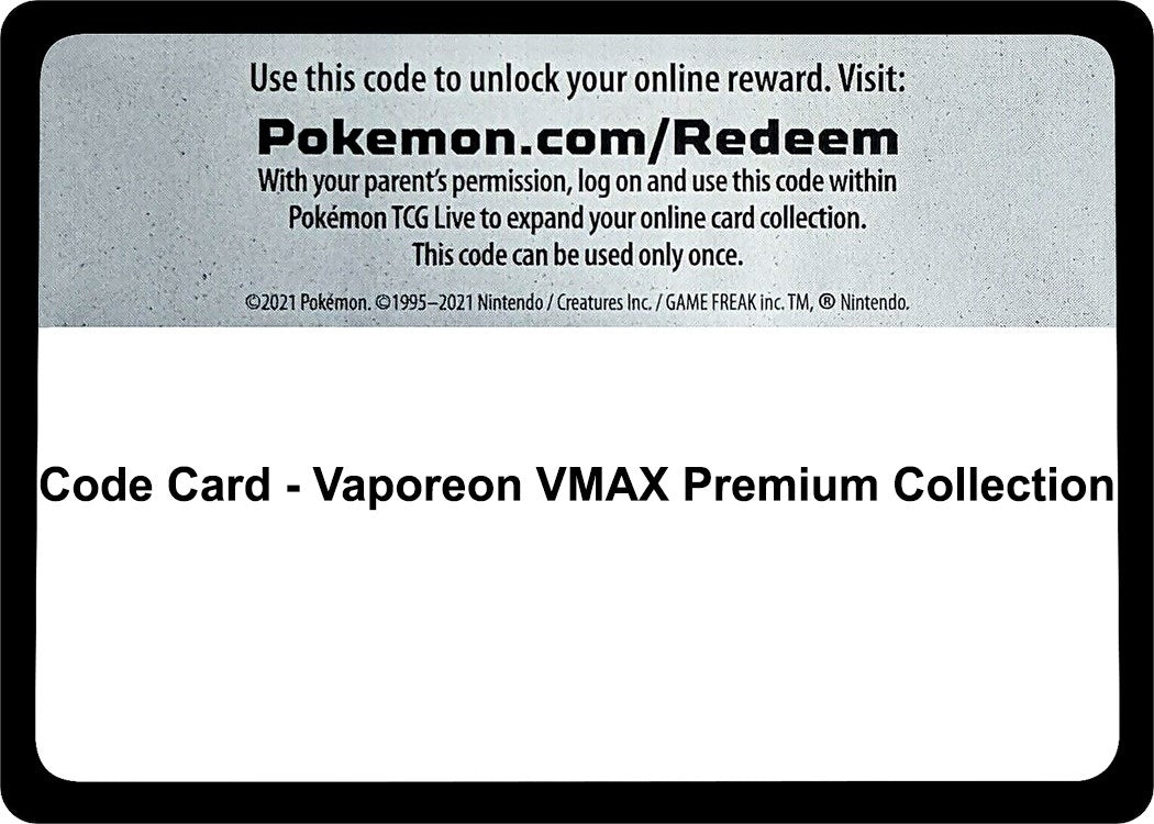 Image for Code Card - Vaporeon VMAX Premium Collection (MCAP) - Pokemon