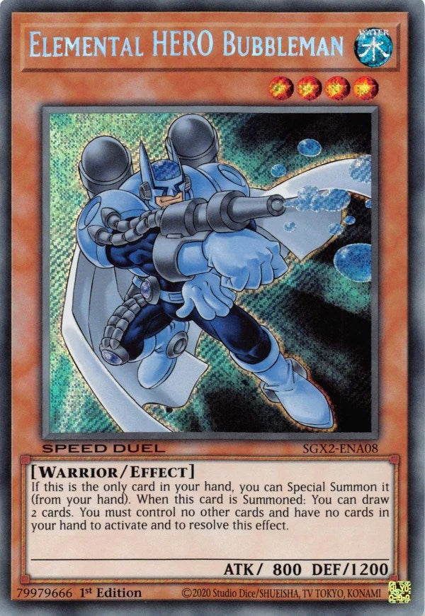 Image for Elemental HERO Bubbleman (Secret Rare) (SGX2-ENA08) (SGX2) - YuGiOh