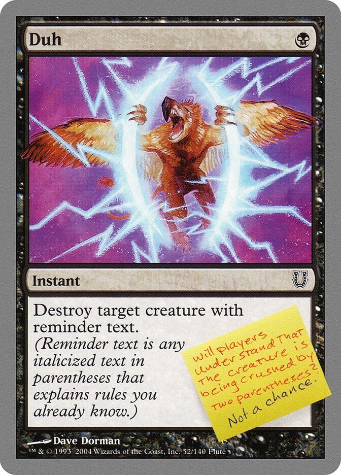 Image for Duh (52) (Unhinged) - Magic: The Gathering