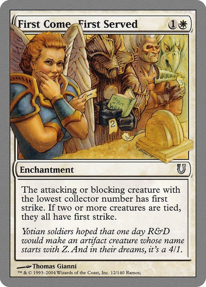 Image for First Come, First Served (12) (Unhinged) - Magic: The Gathering
