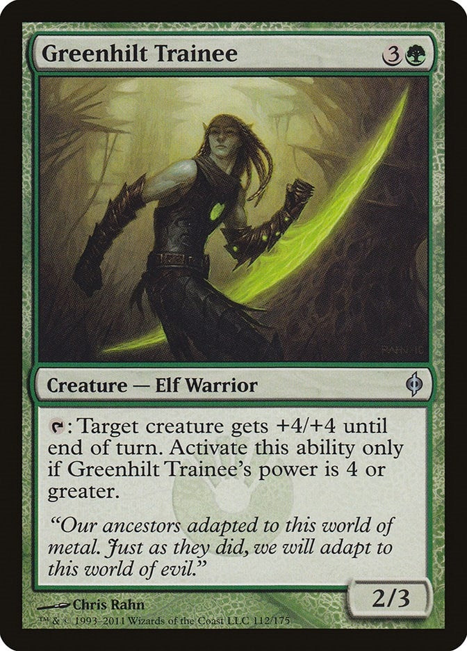 Image for Greenhilt Trainee (112) (New Phyrexia) - Magic: The Gathering