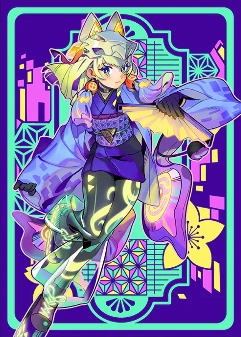 Image for Small Neon Maikos Sleeves: Neon Blue (70-Pack) - Card Sleeves