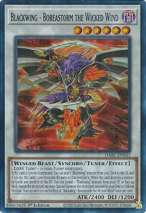 Image for Blackwing - Boreastorm the Wicked Wind (DABL-EN043) (DABL) - YuGiOh