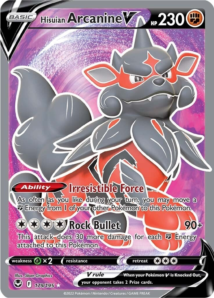 Image for Hisuian Arcanine V (Full Art) (179/195) (SWSH12) - Pokemon
