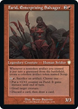 Image for Farid, Enterprising Salvager (Retro Frame) (13) (The Brothers' War) - Magic: The Gathering