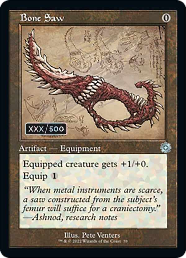 Image for Bone Saw (Schematic) (Serial Numbered) (70) (The Brothers' War: Retro Frame Artifacts) - Magic: The Gathering