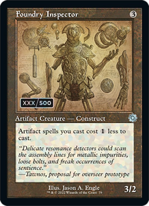 Image for Foundry Inspector (Schematic) (Serial Numbered) (79) (The Brothers' War: Retro Frame Artifacts) - Magic: The Gathering