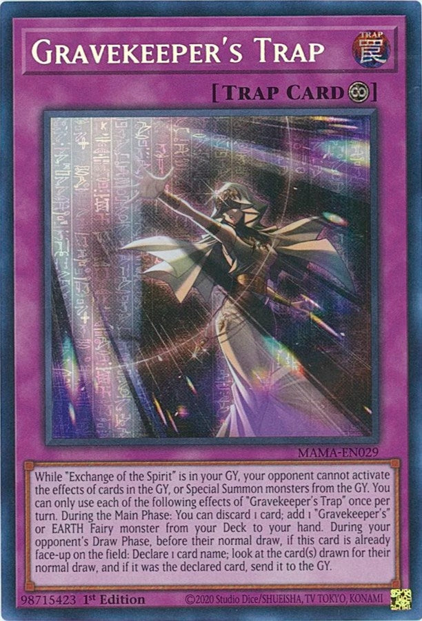 Image for Gravekeeper's Trap (Secret Pharaoh's Rare) (MAMA-EN029) (MAMA) - YuGiOh
