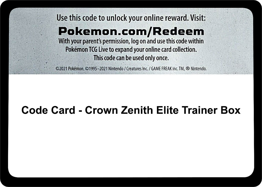 Image for Code Card - Crown Zenith Elite Trainer Box (CRZ) - Pokemon