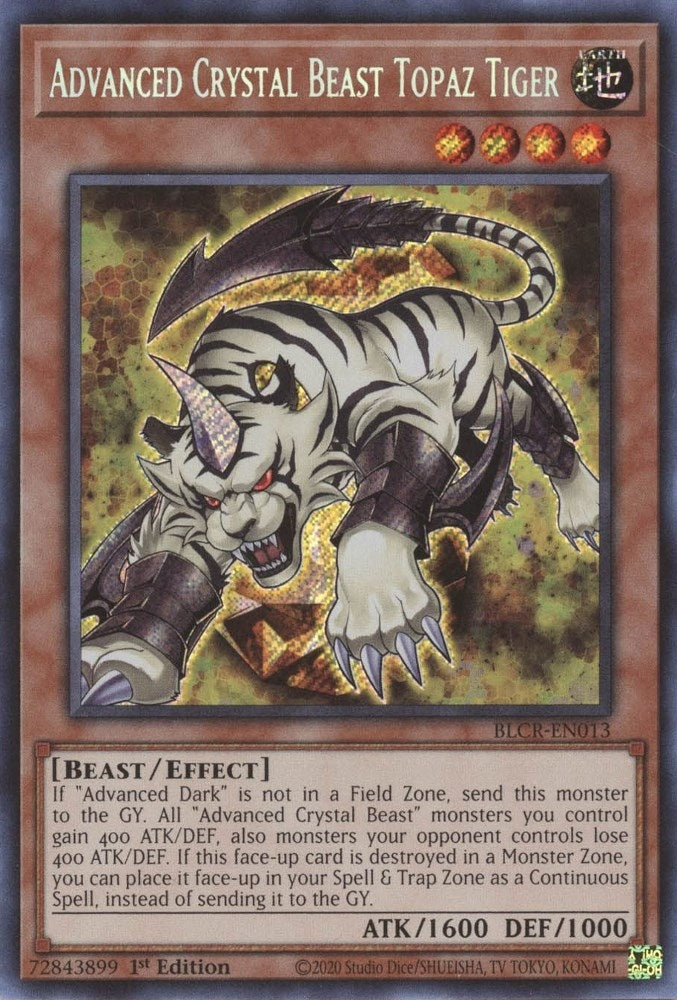Image for Advanced Crystal Beast Topaz Tiger (BLCR-EN013) (BLCR) - YuGiOh