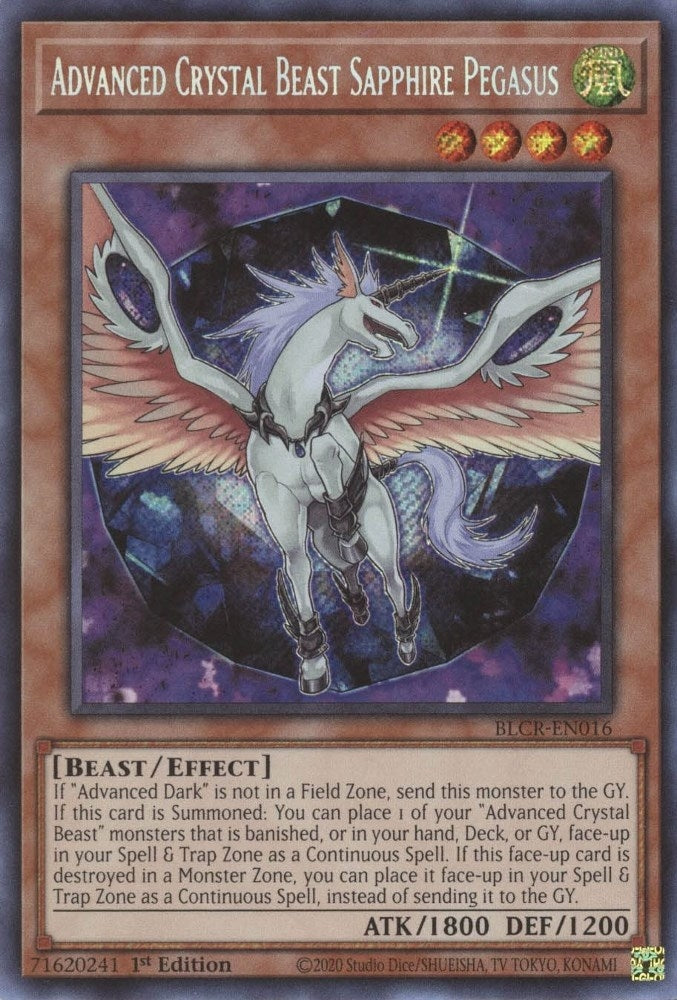 Image for Advanced Crystal Beast Sapphire Pegasus (BLCR-EN016) (BLCR) - YuGiOh