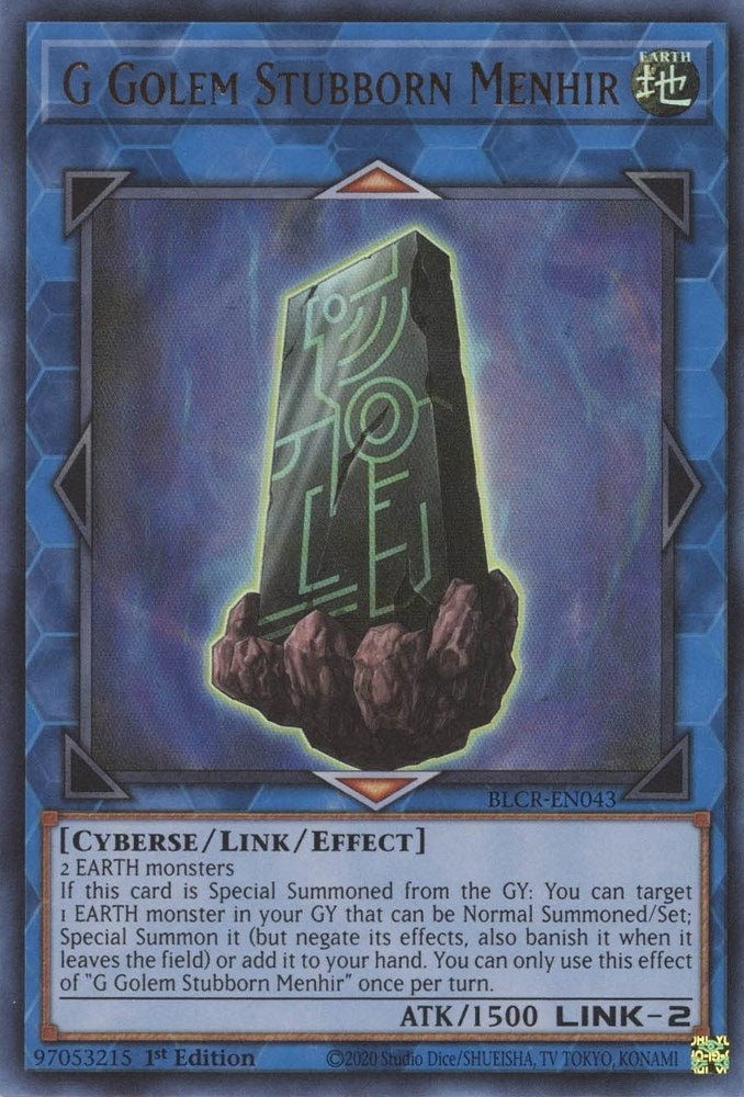 Image for G Golem Stubborn Menhir (BLCR-EN043) (BLCR) - YuGiOh
