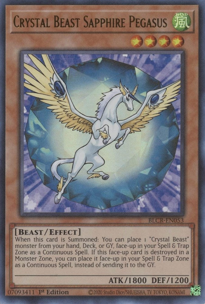 Image for Crystal Beast Sapphire Pegasus (BLCR-EN053) (BLCR) - YuGiOh