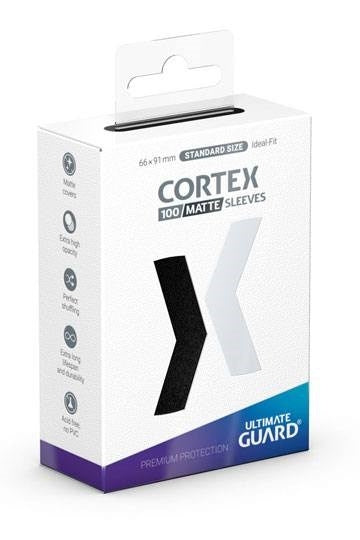 Image for Ultimate Guard Cortex Sleeves Standard Size Matte - Black (100-Pack) - Card Sleeves