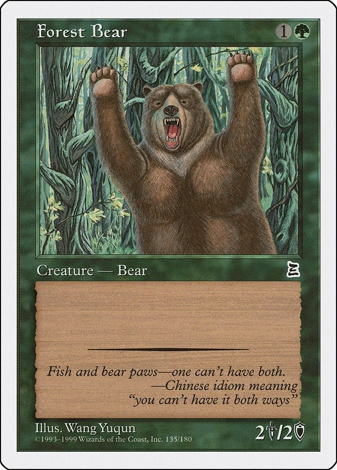 Image for Forest Bear (135) (Portal Three Kingdoms) - Magic: The Gathering