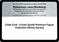 Image for Code Card - Crown Zenith Premium Figure Collection [Shiny Zacian] (CRZ) - Pokemon