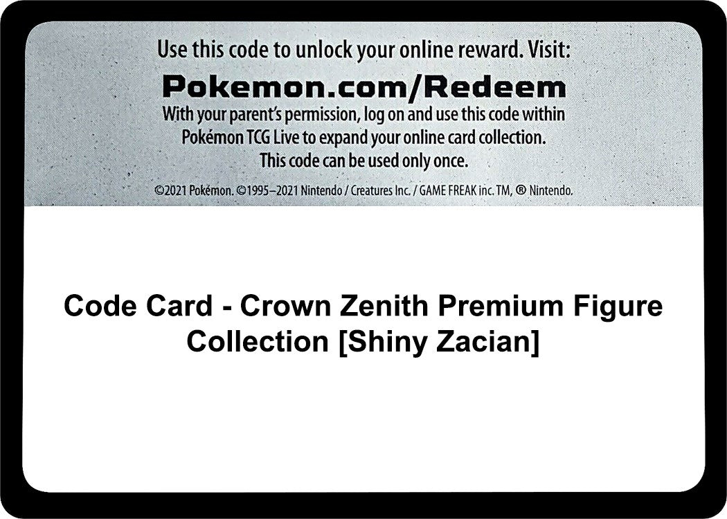 Image for Code Card - Crown Zenith Premium Figure Collection [Shiny Zacian] (CRZ) - Pokemon