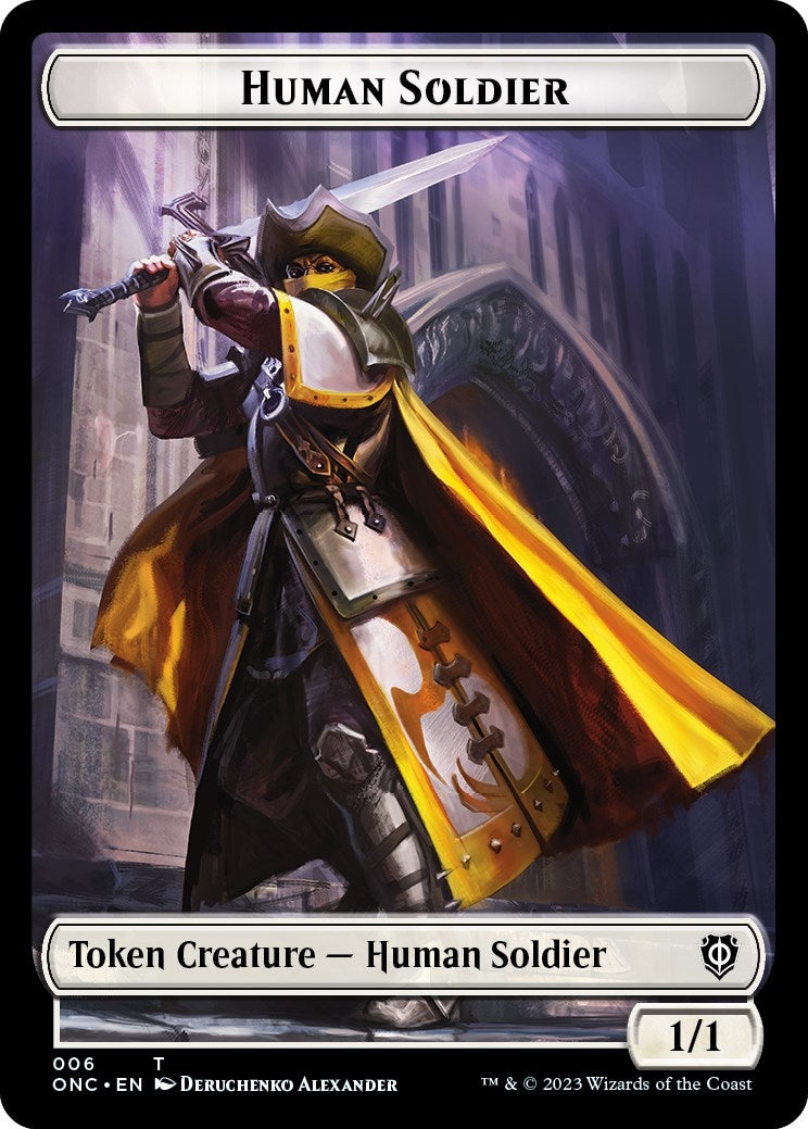 Image for Human Soldier // Elephant Double-Sided Token (6 // 14) (Phyrexia: All Will Be One) - Magic: The Gathering