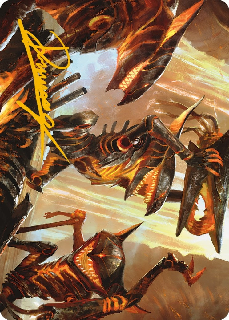 Image for Gleeful Demolition Art Card (Gold-Stamped Signature) (28) (Phyrexia: All Will Be One) - Magic: The Gathering