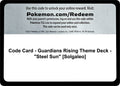 Image for Code Card - Guardians Rising Theme Deck - "Steel Sun" [Solgaleo] (SM02) - Pokemon