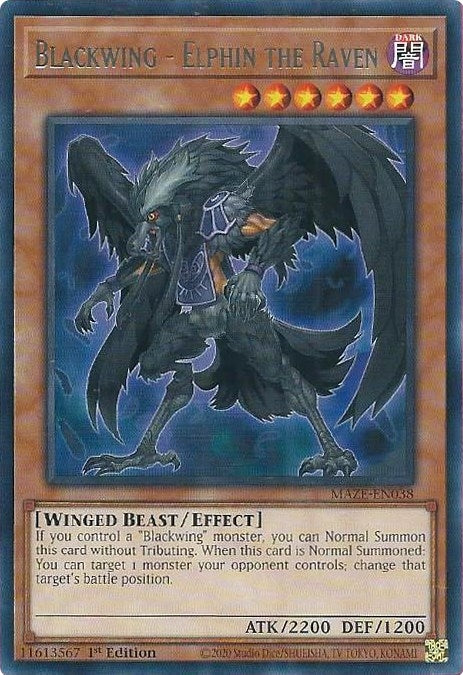 Image for Blackwing - Elphin the Raven (MAZE-EN038) (MAZE) - YuGiOh