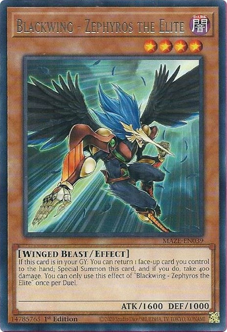 Image for Blackwing - Zephyros the Elite (MAZE-EN039) (MAZE) - YuGiOh